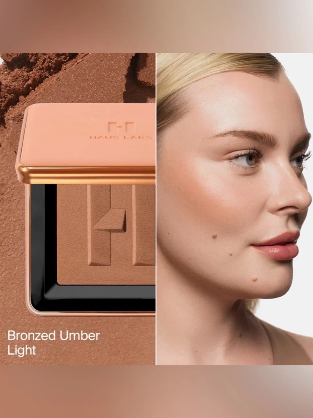 Haus Labs Power Sculpt Velvet Bronzer Light Level 3 Matte Compact Full Size NWT